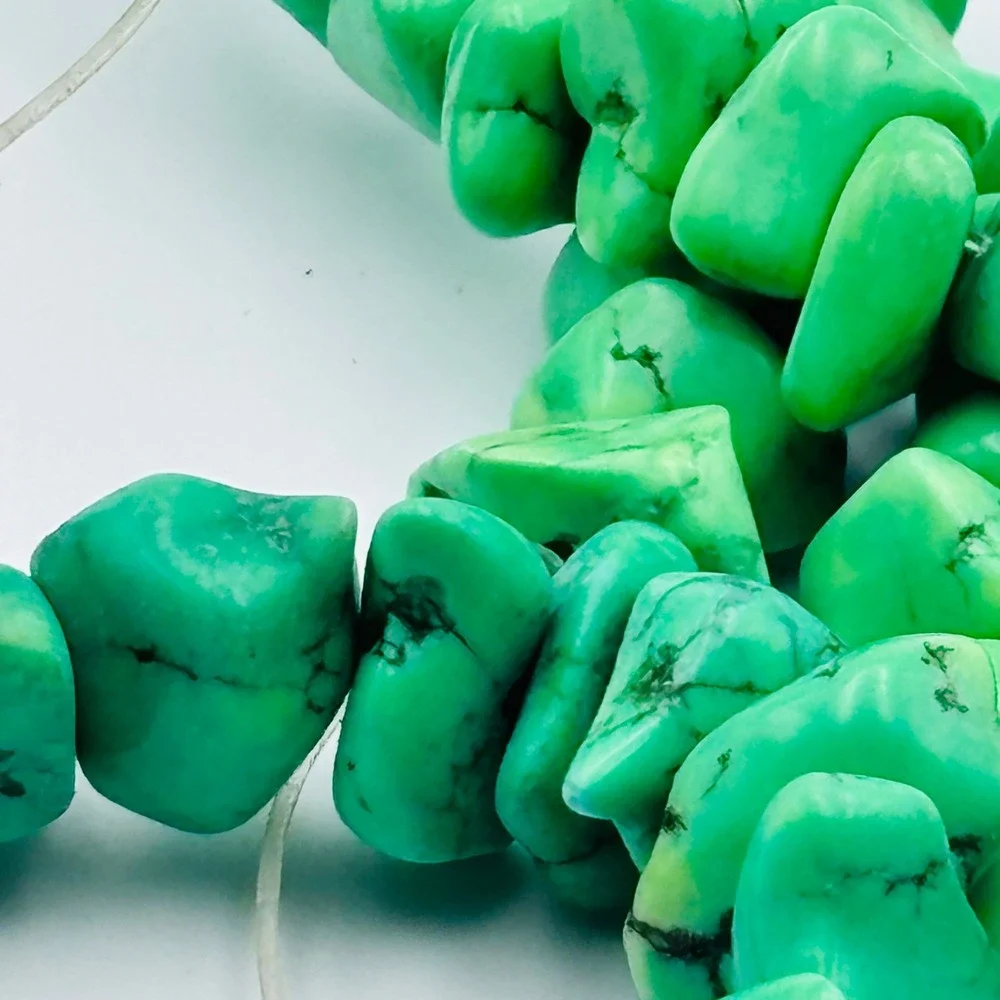 Mixed RAW Turquoise Color Stone Bead Lot 219g Loose Gemstones for Jewelry Making